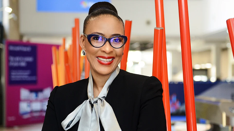 Lillian Barnard, President of Microsoft Africa, speaking